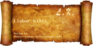 Lieber Kitti névjegykártya